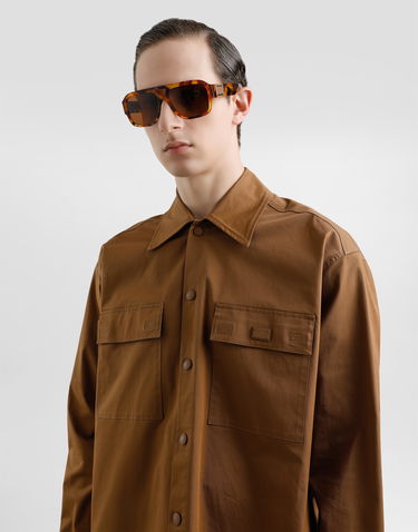 Košeľa Dolce & Gabbana Dolce & Gabbana Cotton Shirt with Chest Pockets Hnedá | G5MM6TFUFLLM0019, 3