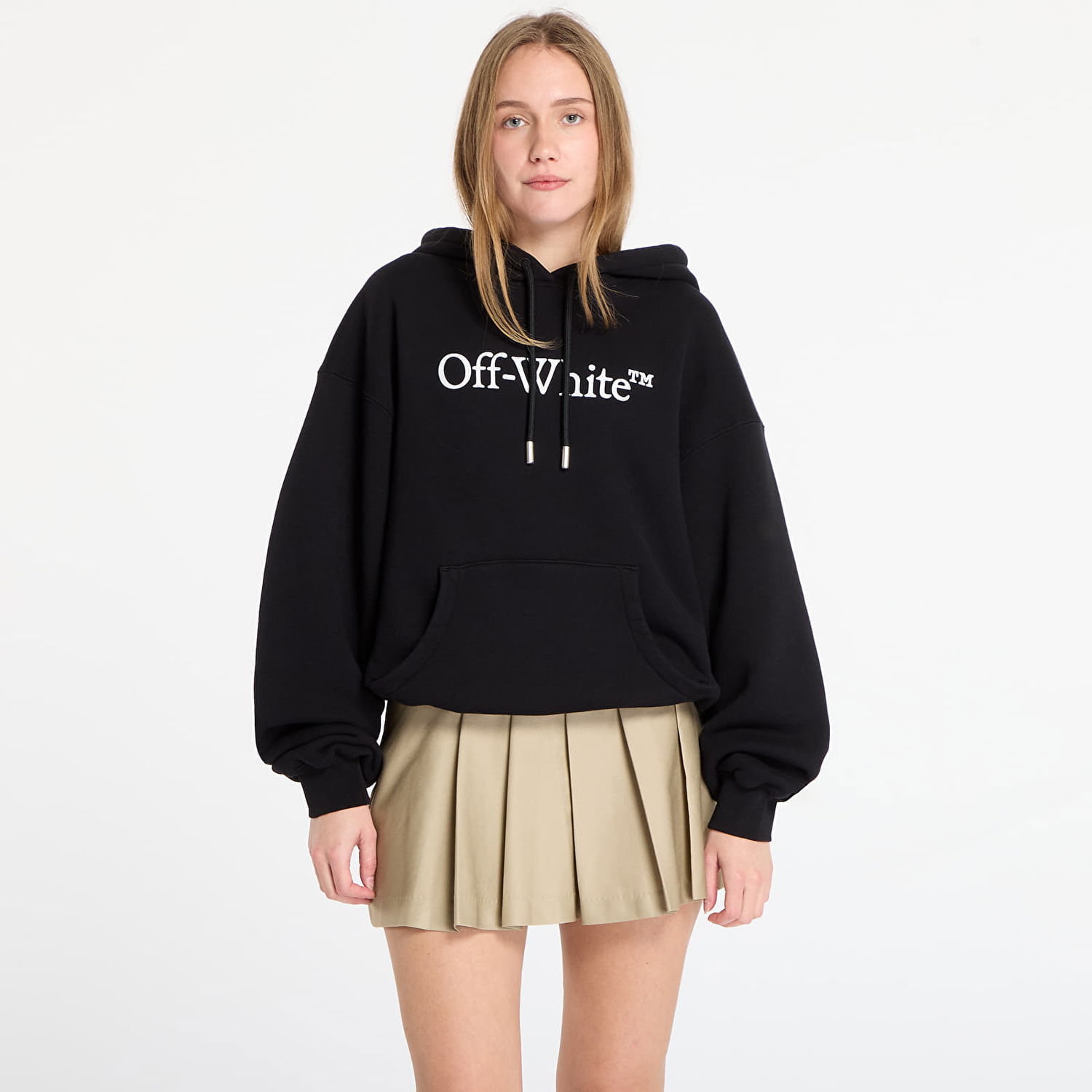 Mikina Off-White Big Logo Bookkish Over Hoodie Čierna | OWBB058C99FLE0011001, 0