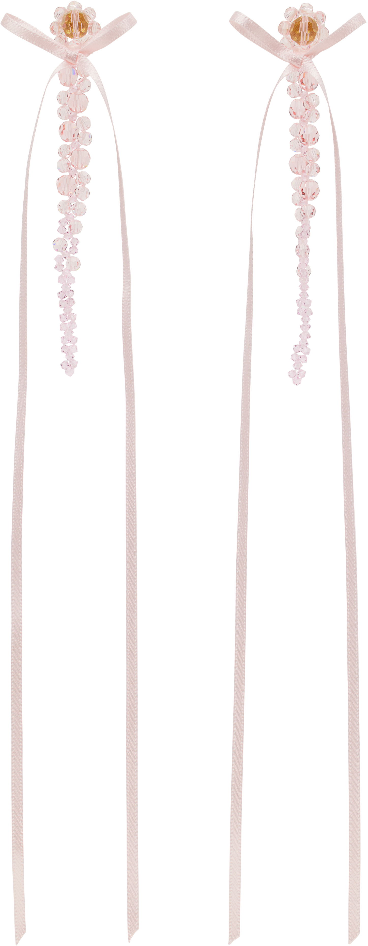 Náušnice Simone Rocha Simone Rocha Bow Ribbon Drip Earrings Ružová | ERG410S 0903, 0