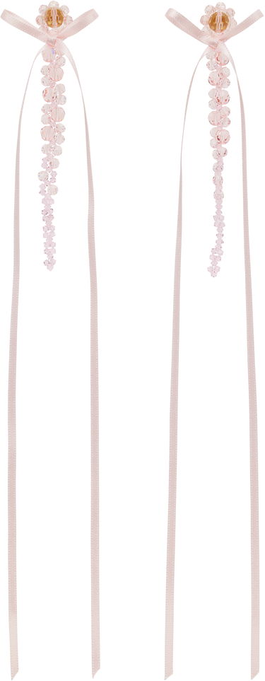 Náušnice Simone Rocha Simone Rocha Bow Ribbon Drip Earrings Ružová | ERG410S 0903, 0