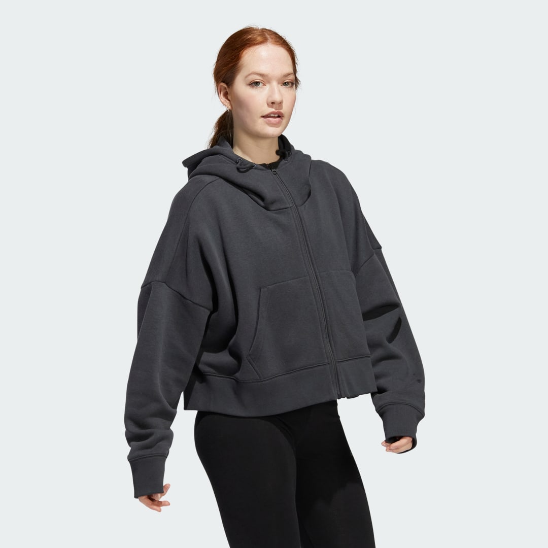 Women's Full-Zip Fleece Cropped Hoodie