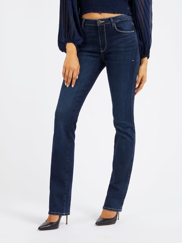 Džínsy GUESS Mid Rise Straight Denim Pant Navy | W4RA15D59F1, 0