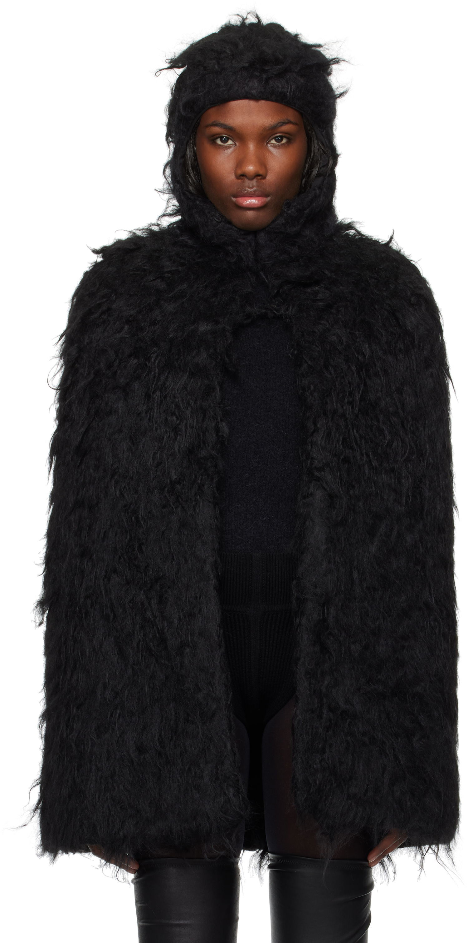 Kabáty Rick Owens Porterville Cape Jacket Čierna | RO02D3781 WSH, 0