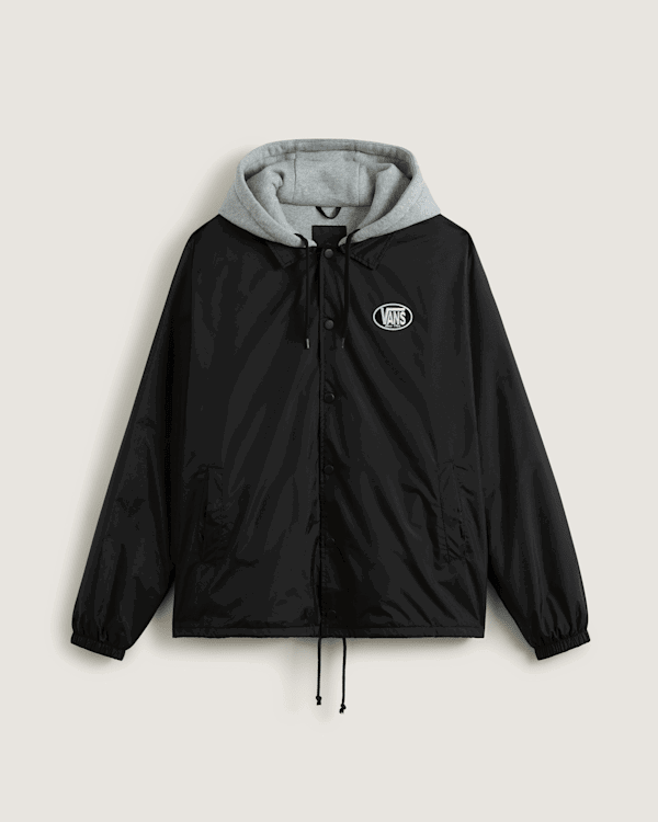 Bunda Vans Riley Hooded Coaches Jacket Čierna | VN000P75BLK