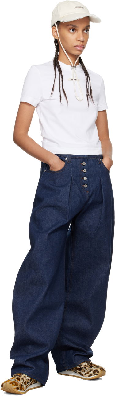 Nohavice a džínsy Jacquemus Blue Les Sculptures 'Le de-Nîmes Ovalo' Jeans Navy | 24E241DE041-1513, 3