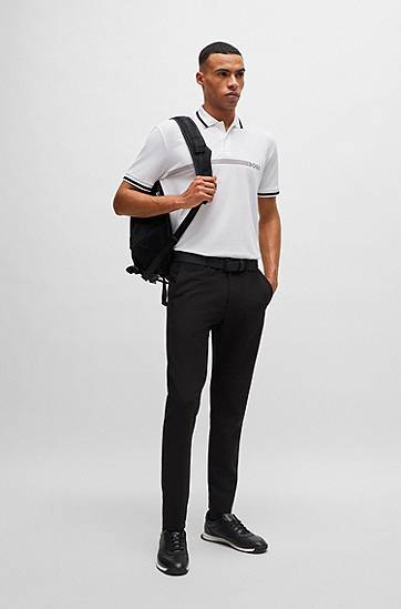 Polo tričko BOSS BOSS Polo Shirt with Stripes and Logo Biela | 50519745, 1