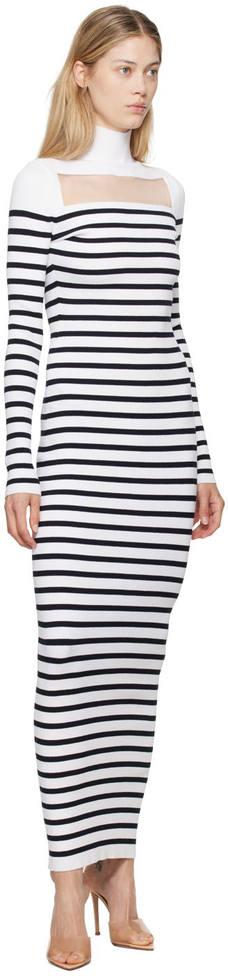 Šaty Jean Paul Gaultier Jean Paul Gaultier 'The Knit Marinière' Striped Maxi Dress Biela | 24/30-F-RO243-M063-0159, 3