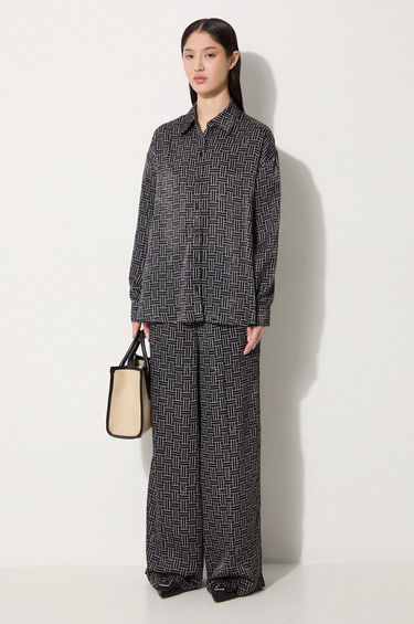 Pyžamo KENZO Weave Pajama Pants High Waist Čierna | FE62PA0849R1.99, 1