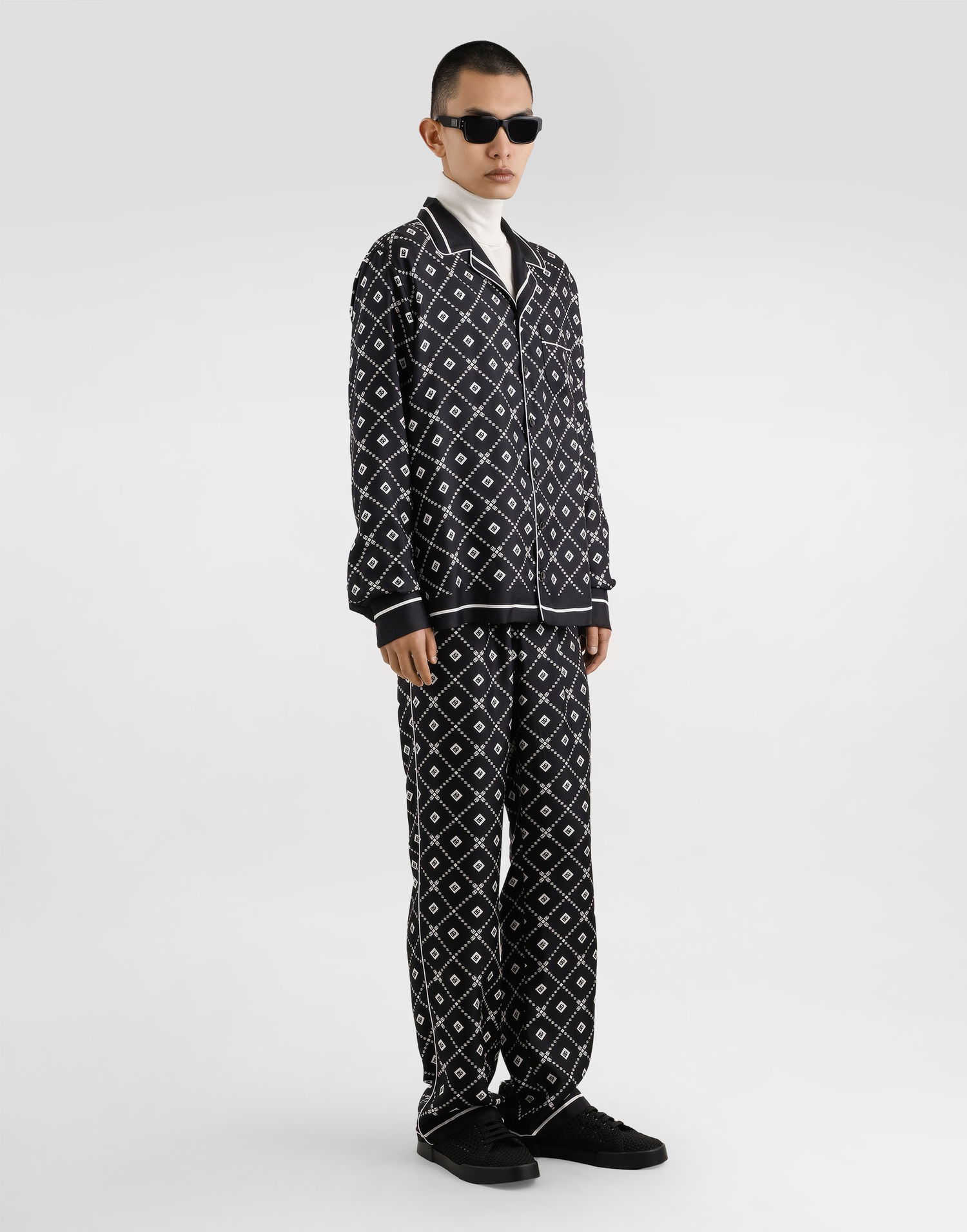 Nohavice Dolce & Gabbana Dolce & Gabbana Printed Twill Trousers Čierna | GVRMATHI1ZVHH8TA, 1