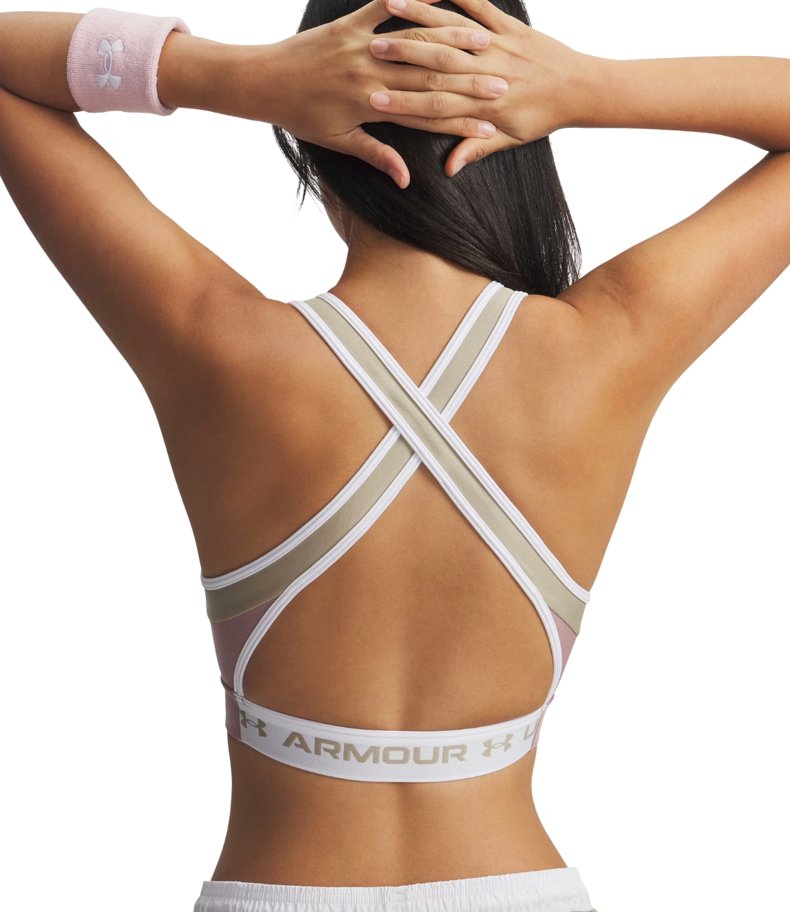 Podprsenka Under Armour Sports Bra Crossback Mid Open Back Ružová | 6005838-673, 1