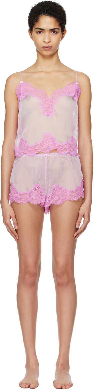 Pyžamo SKIMS Romance Lace Cami and Short Pajama Set Ružová | ST-SET-7071W, 0