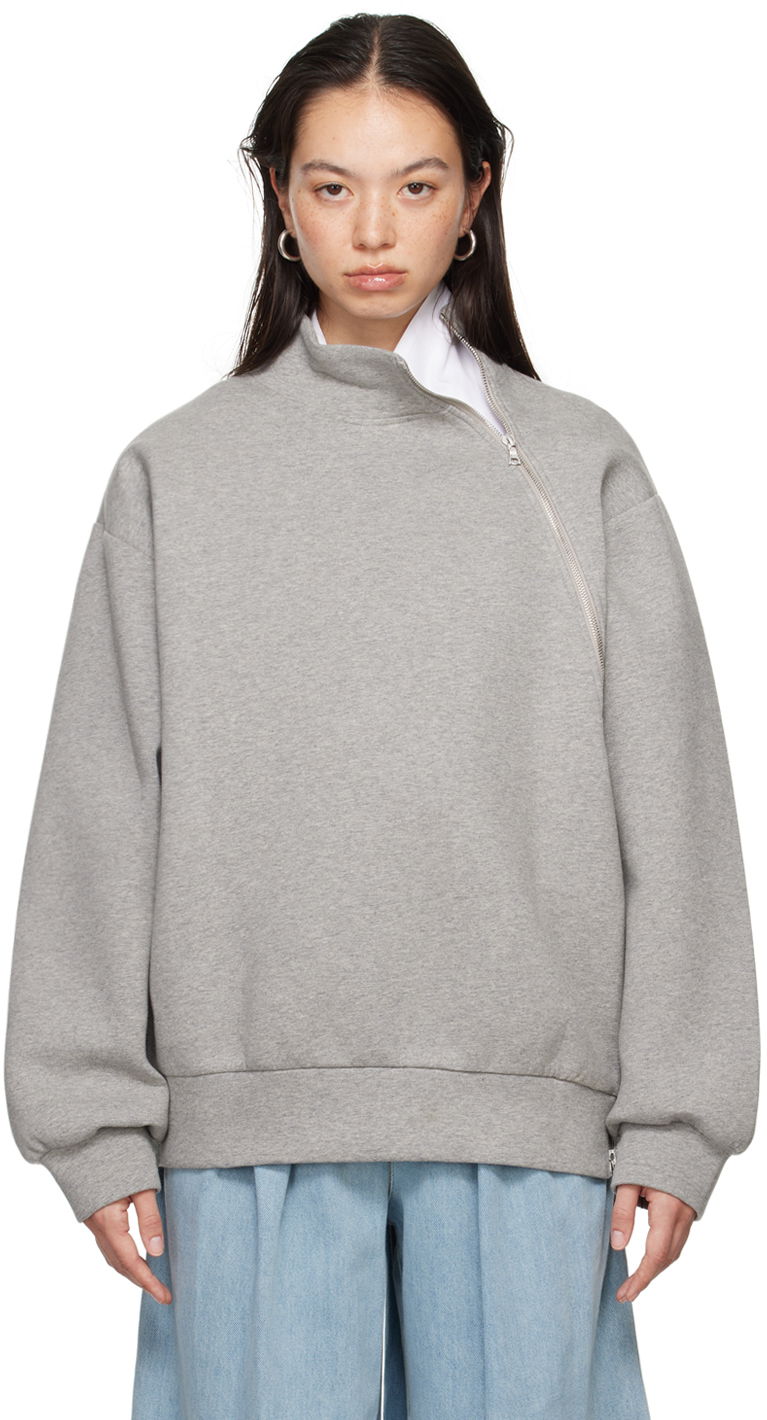 Mikina Dries Van Noten Zipped Sweatshirt Šedá | 242-011174-9622