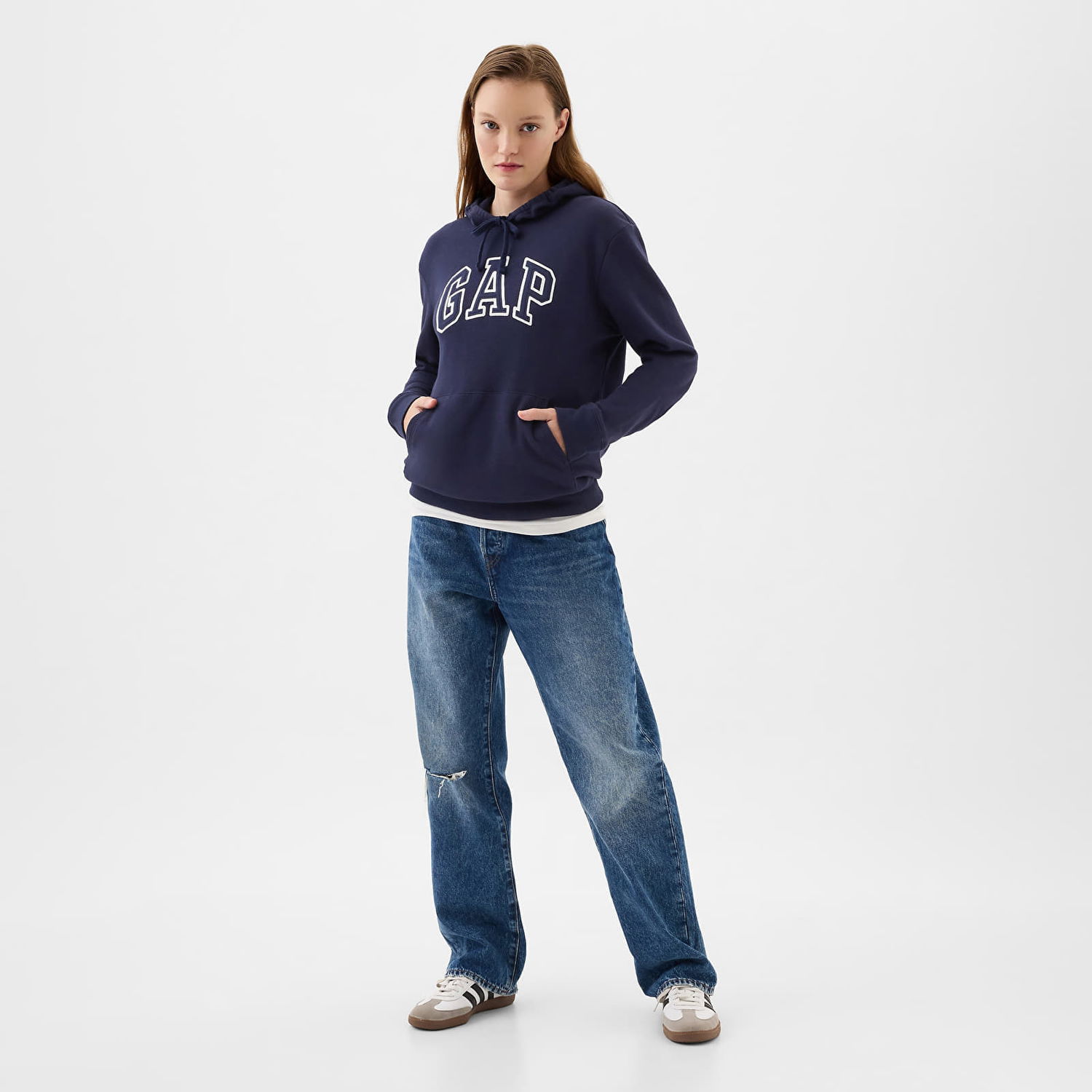 Mikina GAP Pullover Logo Hoodie Navy Uniform Navy | 870537-05, 1