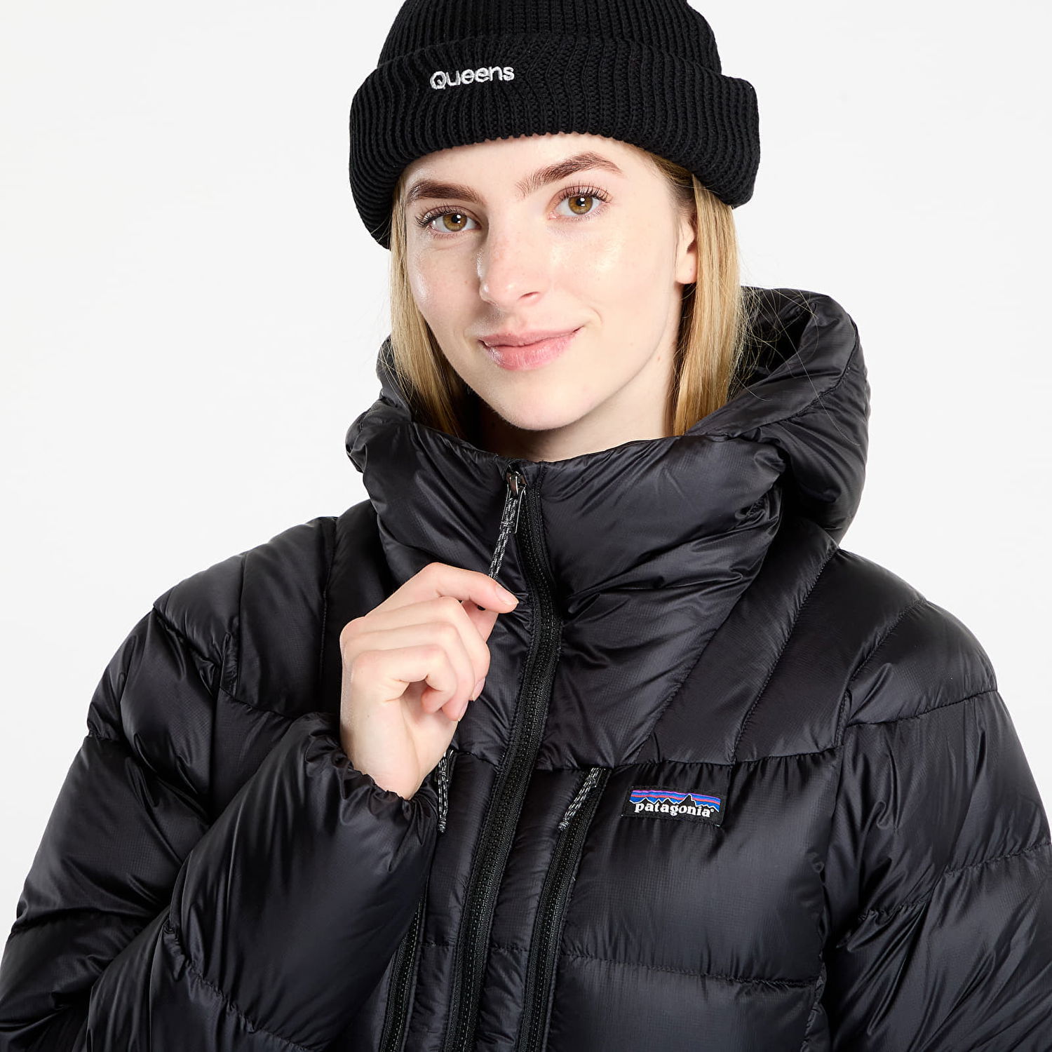 Prešívaná bunda Patagonia Fitz Roy Down Hoody Čierna | 85505 BLK, 1