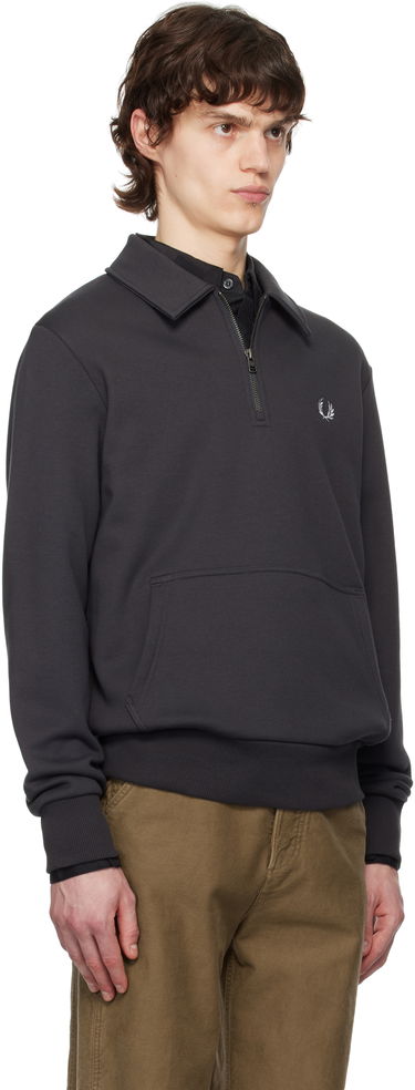 Mikina Fred Perry Fred Perry Half-Zip Fleece Sweatshirt Šedá | M8637, 1