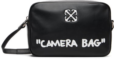 Taška cez rameno Off-White Jitney 'Camera Bag' Quote Leather Crossbody Bag Čierna | OWNN18CC99LEA0011001, 0