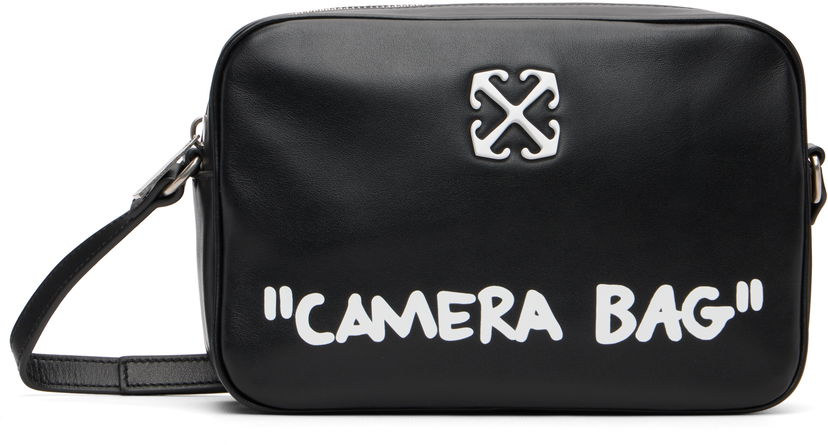 Taška cez rameno Off-White Jitney 'Camera Bag' Quote Leather Crossbody Bag Čierna | OWNN18CC99LEA0011001