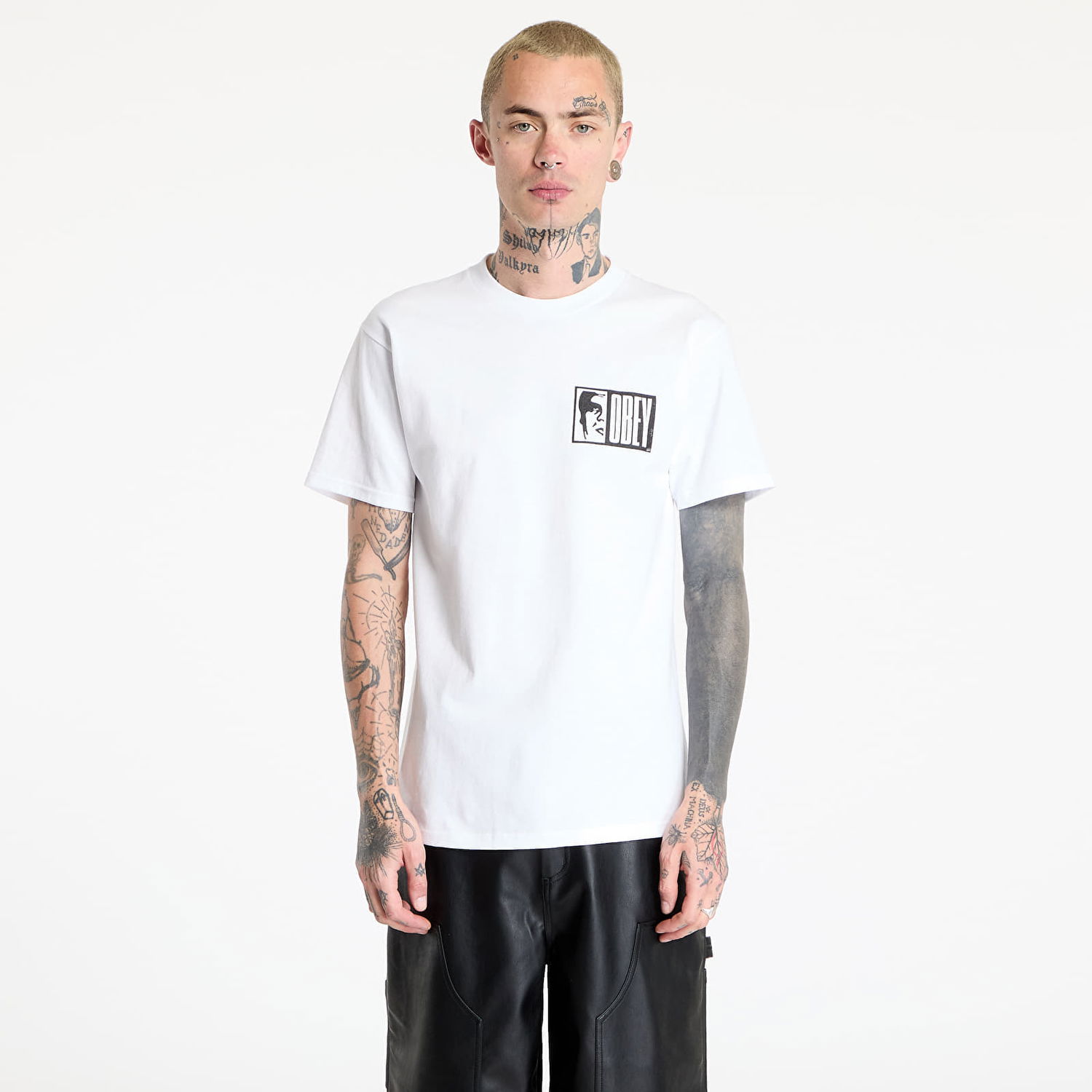 Tričko OBEY OBEY Half Icon T-Shirt Biela | 165264117, 0