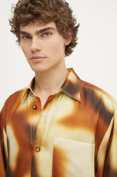 Košeľa Nanushka Abstract Print Regular Fit Shirt Hnedá | NM24FWSH04717, 3