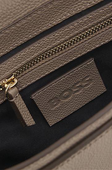 Taška cez rameno BOSS Balmain Double B Monogram Leather Crossbody Bag Šedá | 50554935, 1