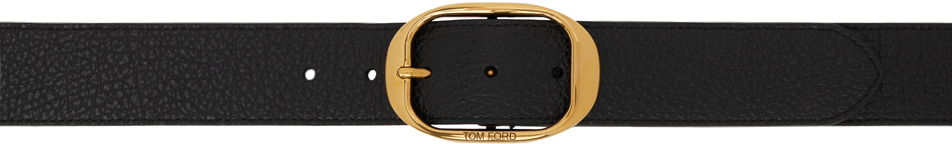 Opasok Tom Ford Tom Ford Oval Buckle Leather Belt Čierna | TB279-LCL242X, 0