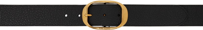 Opasok Tom Ford Tom Ford Oval Buckle Leather Belt Čierna | TB279-LCL242X
