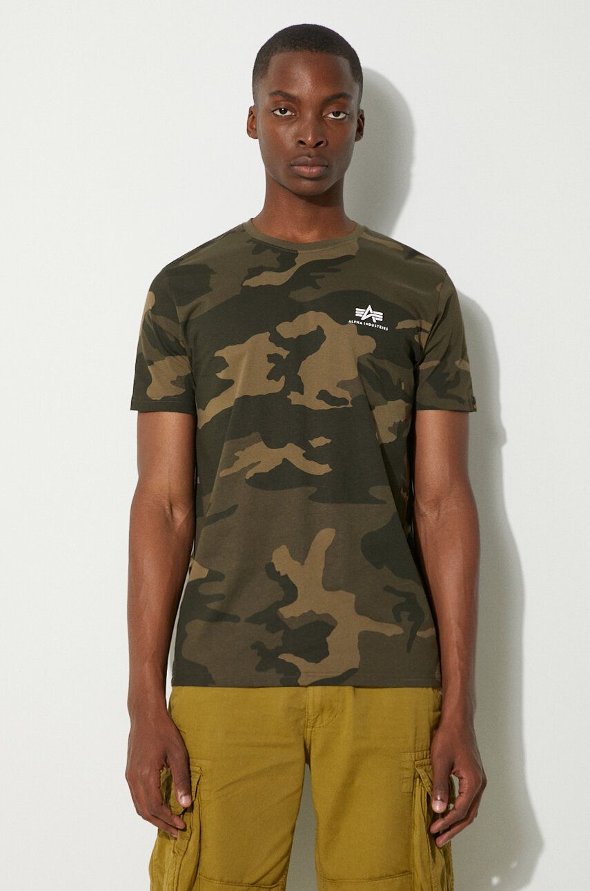 Tričko Alpha Industries Backprint T Camo T-shirt Zelené | 128507C.239, 0