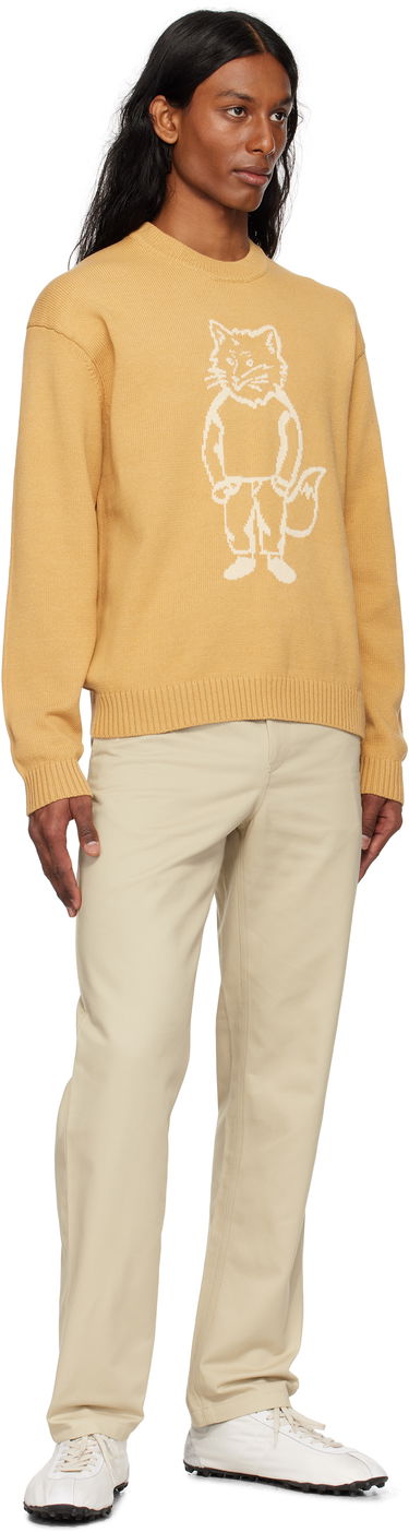 Sveter MAISON KITSUNÉ Maison Kitsuné Dressed Fox Intarsia Sweater Žltá | OM00802KT1030, 3