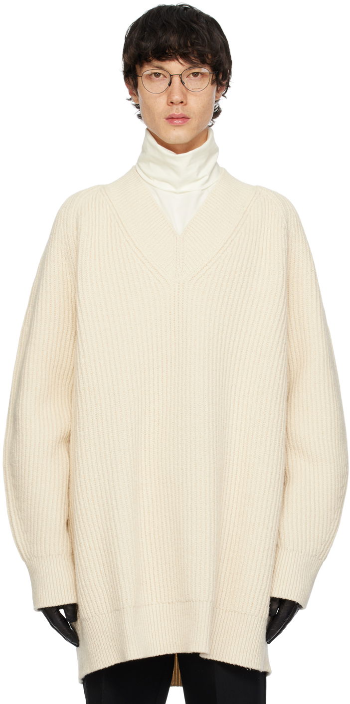 Sveter Jil Sander V-Neck Sweater Biela | J22GP0192_J14698, 0