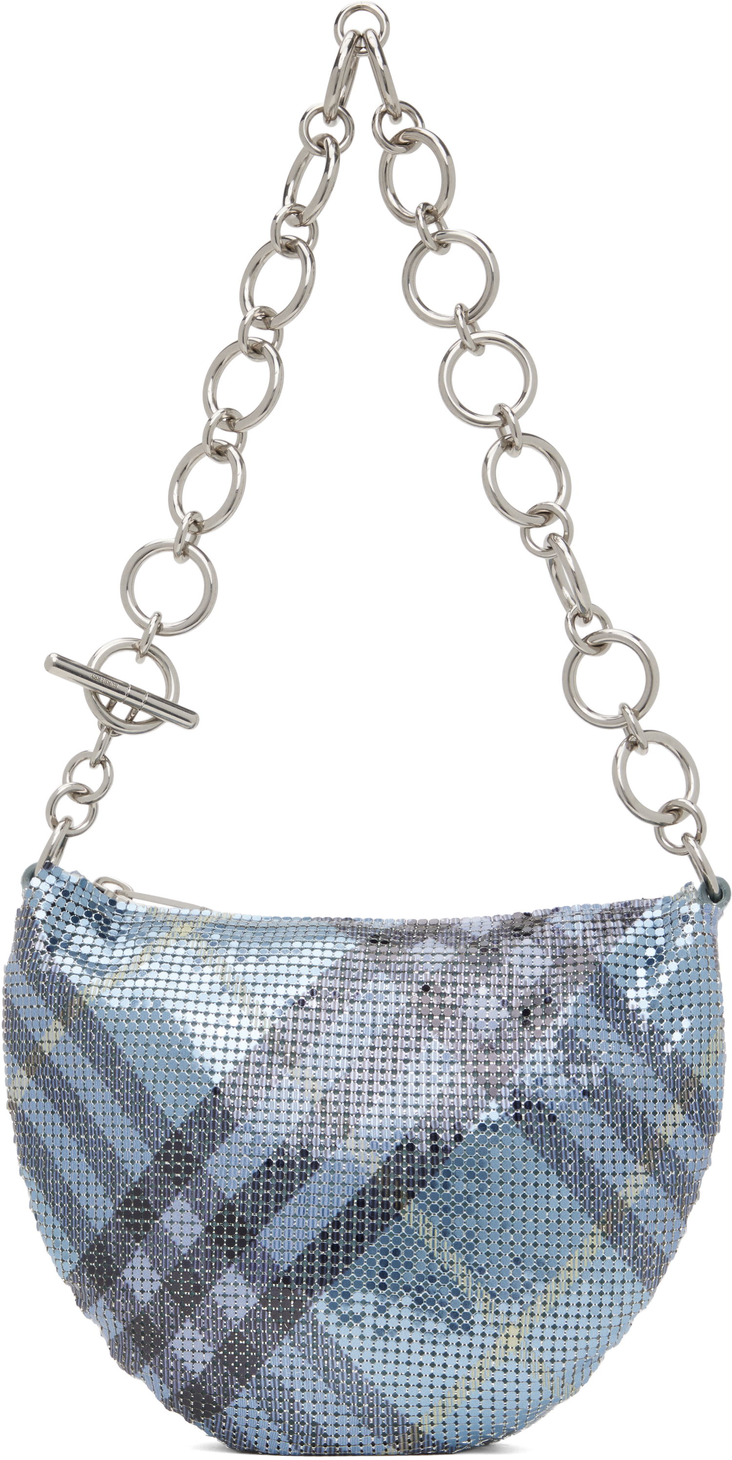 Taška cez rameno Burberry Burberry Chainmail Shoulder Bag Modrá | 8108398, 0