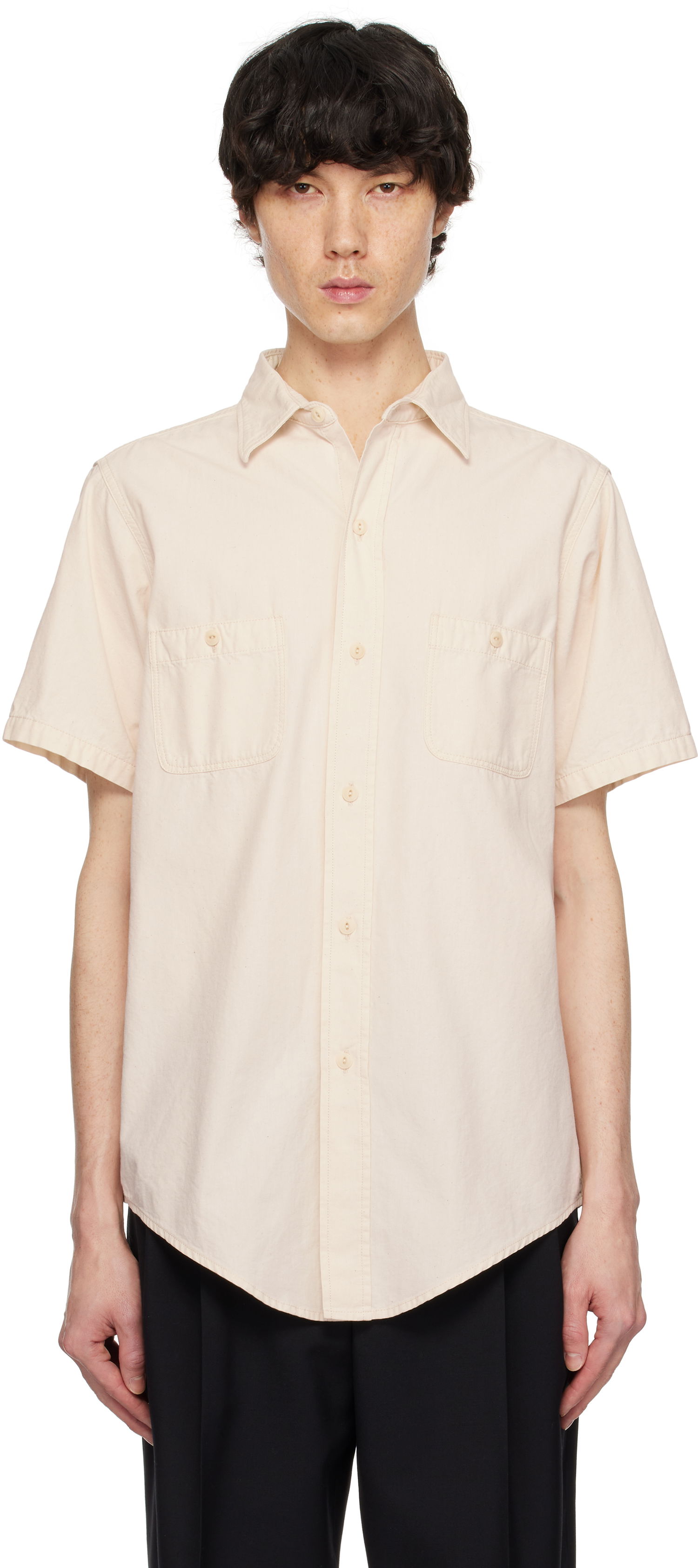 Košeľa Maison Margiela Maison Margiela Chambray Short Sleeve Shirt Béžová | S50DR0010 M30022, 0