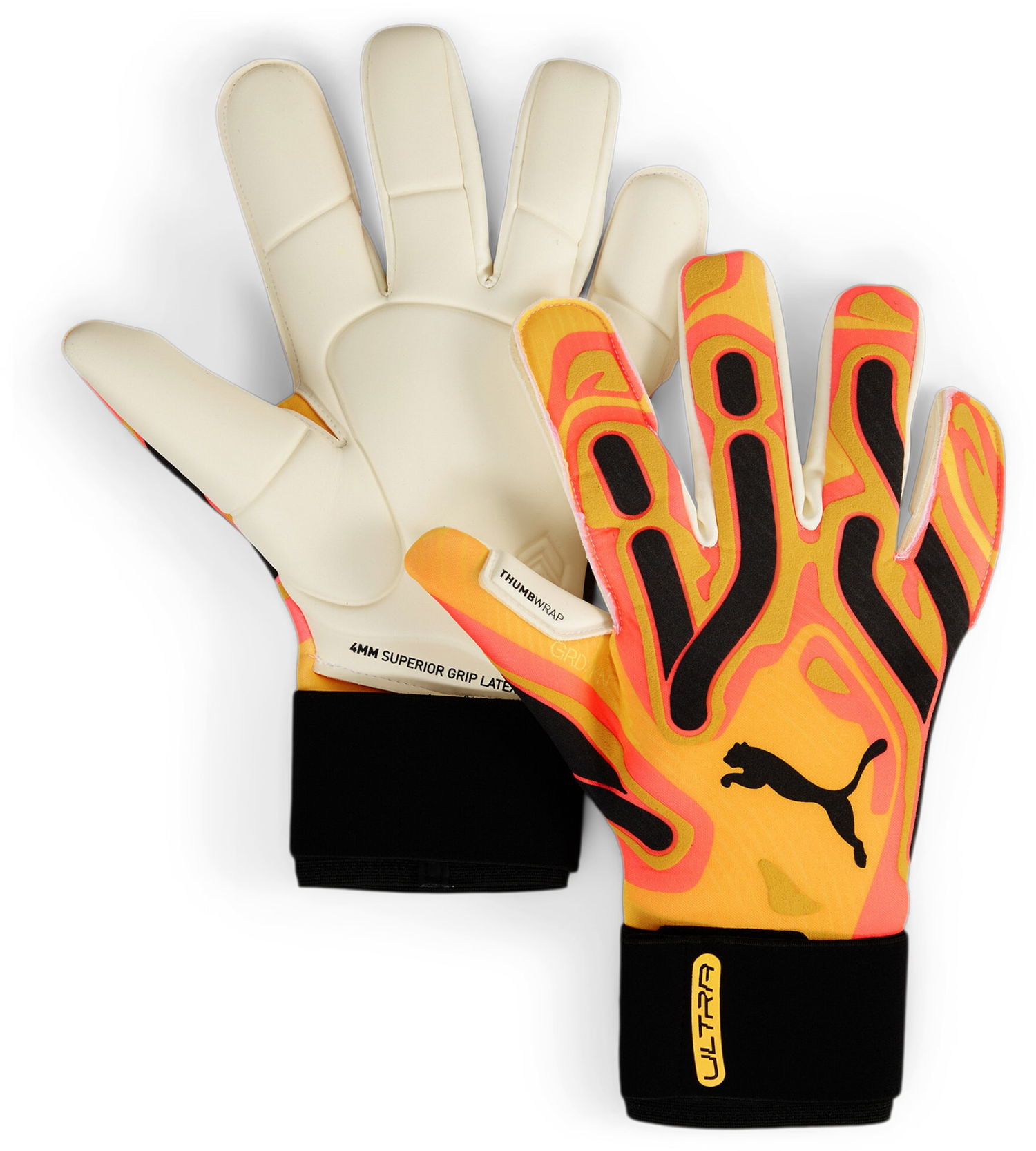 Rukavice Puma ULTRA Ultimate Hybrid Goalkeeper Gloves with 4MM Superior Grip Latex and Thumbwrap Rôznofarebný | 041858-09, 0