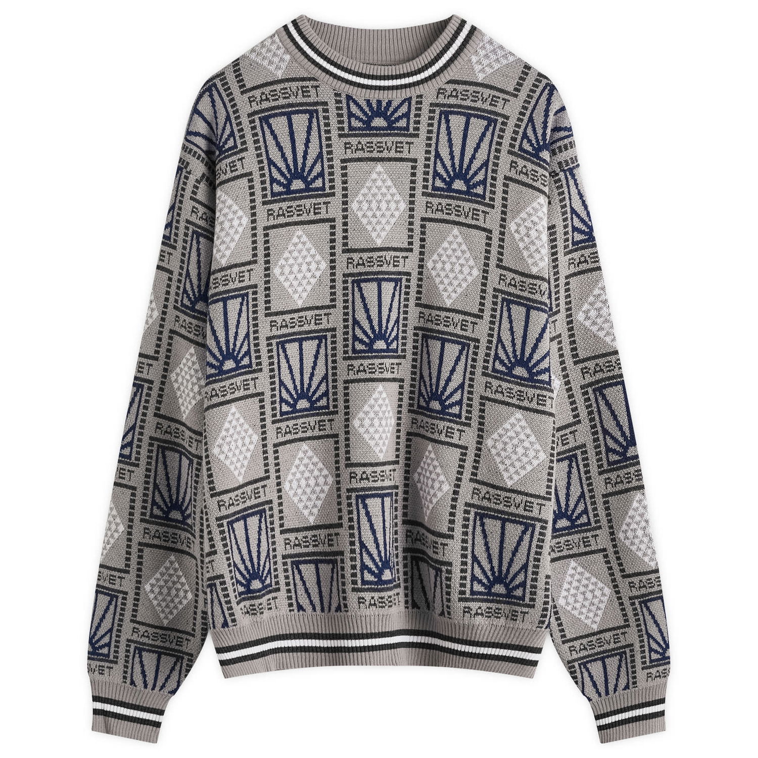 Sveter PACCBET Pattern Logo Jacquard Knit Šedá | PACC15N002-GRY, 0