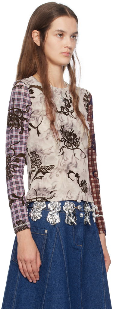 Tričko Chopova Lowena Elaine Long Sleeve Floral T-Shirt Hnedá | 2253, 1