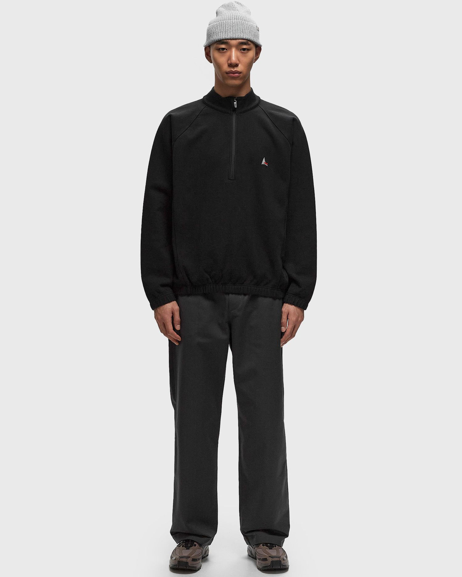 Mikina ROA Heavy Half Zip Sweatshirt Čierna | RBMW0334FA241, 1