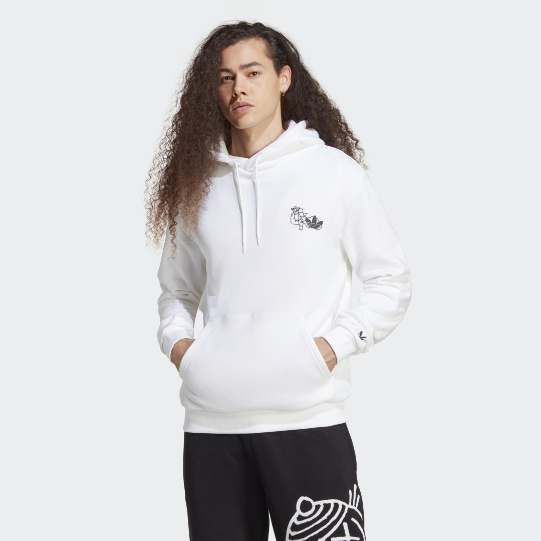 Mikina adidas Originals Graphics Hack the Elite Hoodie Biela | IC5740, 0