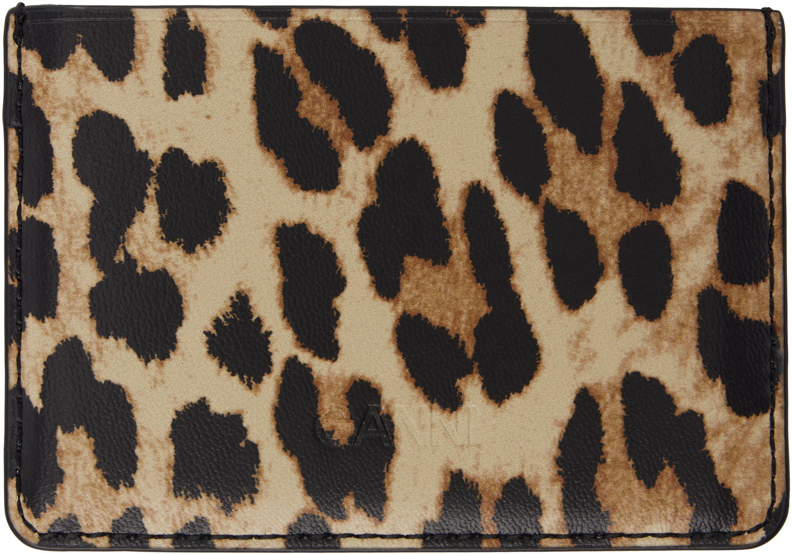 GANNI Bou Leopard Print Card Holder