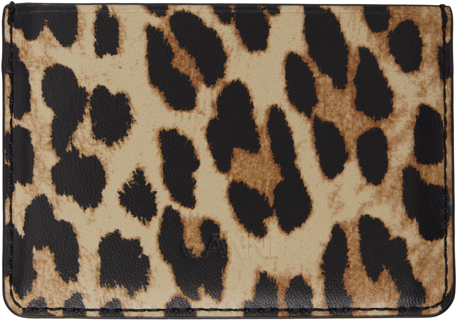 Peňaženka GANNI GANNI Bou Leopard Print Card Holder Béžová | A6541, 1