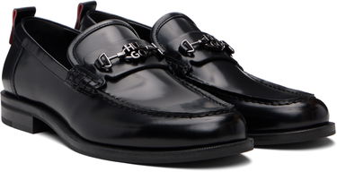 Oblečenie a doplnky BOSS Stacked-Logo Bit Leather Loafers Čierna | 50548574, 4