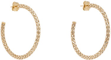 Náušnice Amina Muaddi Large Crystal Cameron Hoop Earrings Metalická | CAMERON HOOP LARGE, 4
