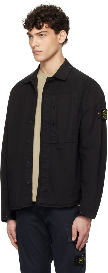 Košeľa Stone Island Stone Island Supima Cotton Twill Stretch-TC Overshirt Čierna | K1S15 1200033 S0010, 3
