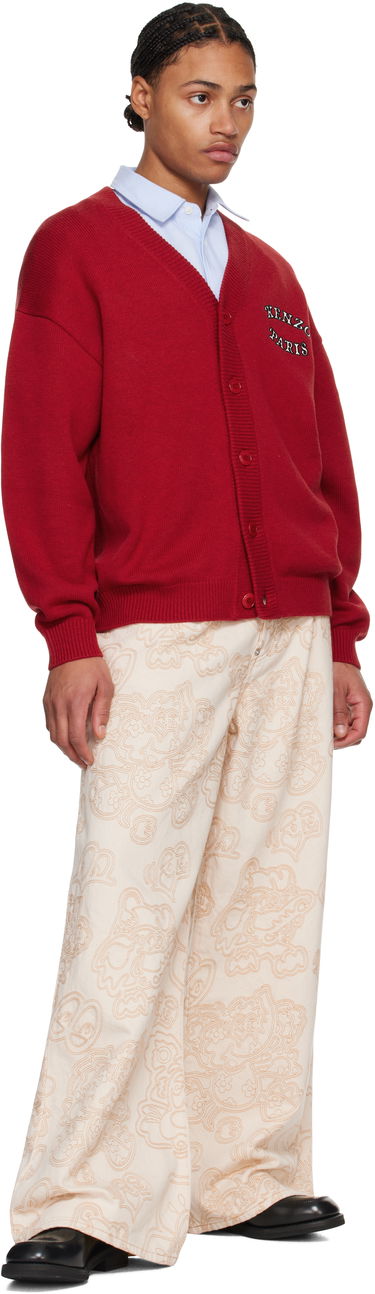 Sveter KENZO VERDY Edition Embroidered Logo Cardigan Červená | FF58CA7133CK, 3