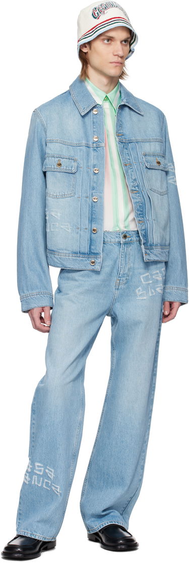 Bunda Casablanca Casablanca Graffiti Distressed Denim Jacket Modrá | MS25-JK-343-01, 3