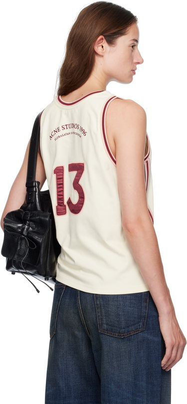 Tielko Acne Studios Acne Studios Embroidered-Logo Tank Top Béžová | BL0424-, 2
