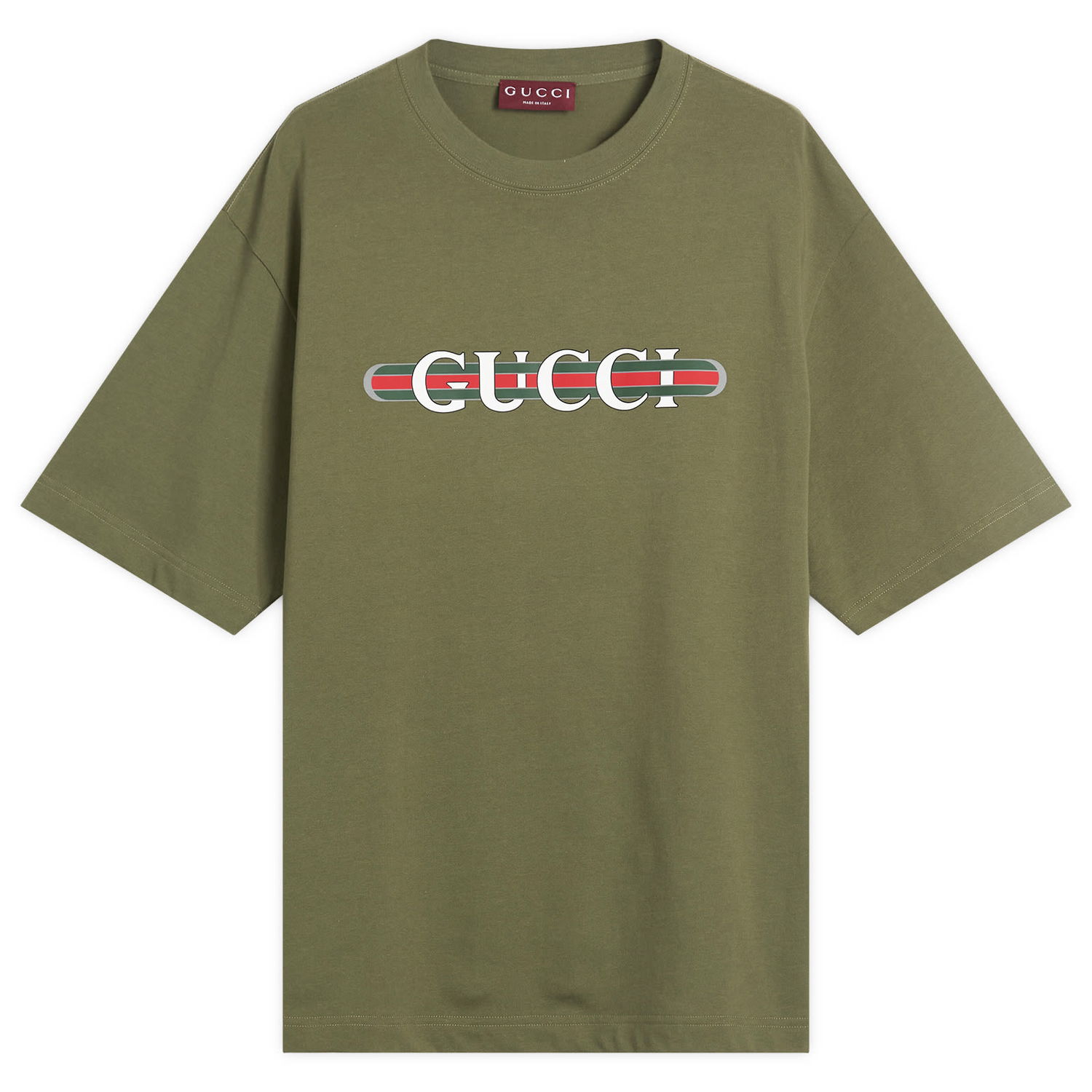 Tričko Gucci Gucci Interlocking Logo Heavy Cotton T-Shirt, Size Large Zelené | 798115-XJHDG-3450, 1