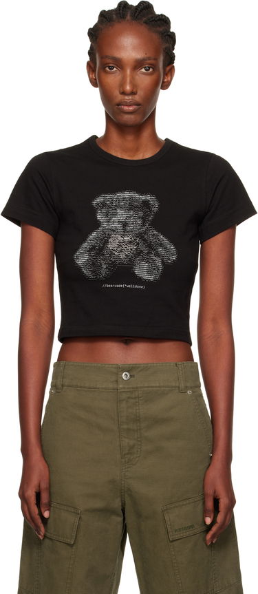 Tričko We11done We11done Code Teddy Cropped T-Shirt Čierna | WD-TT2-25-770-W-BK, 0