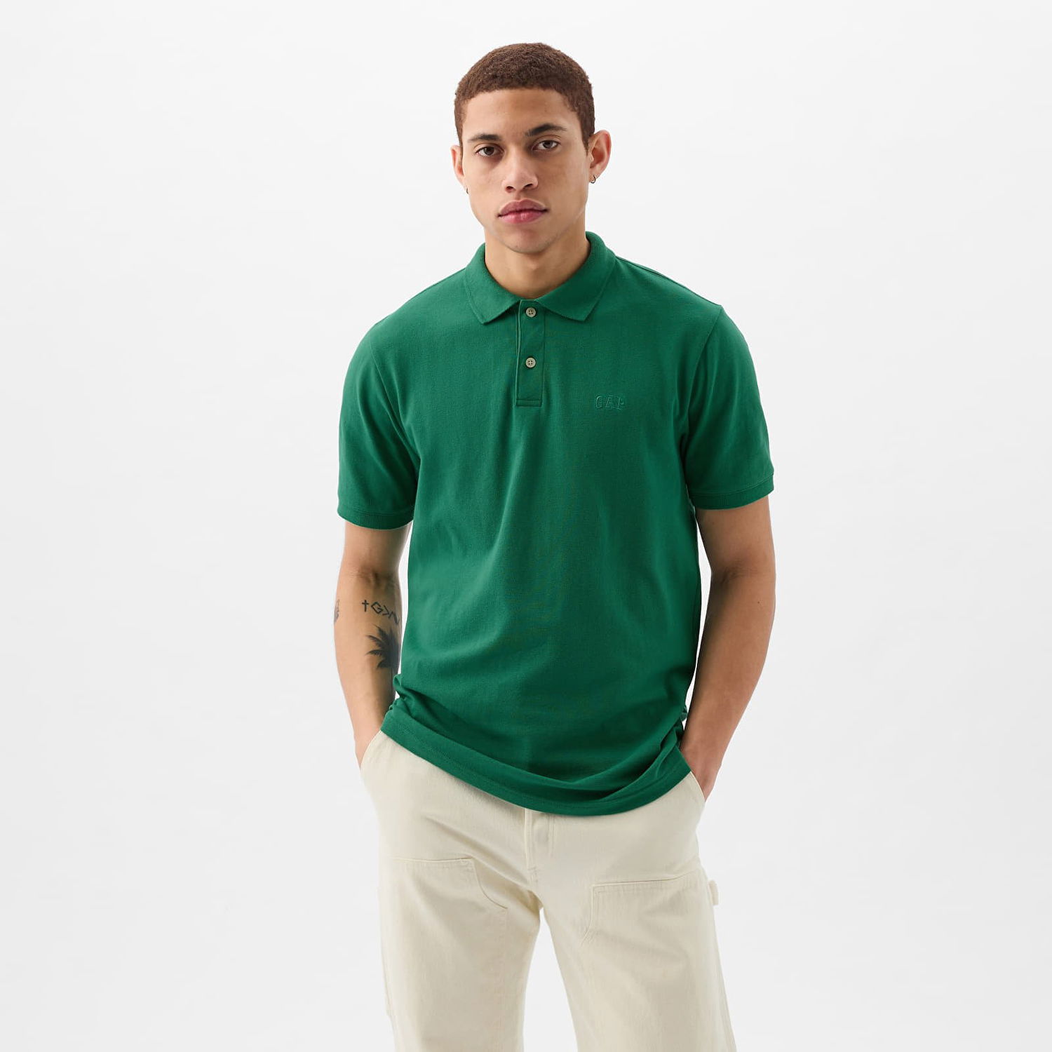 Tričko GAP Logo Pique Polo Irish Clover Zelené | 586306-16, 0