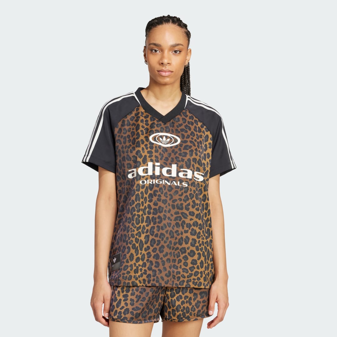 Dres adidas Originals Originals Leopard-Print Satin Jersey Hnedá | KA2671, 0