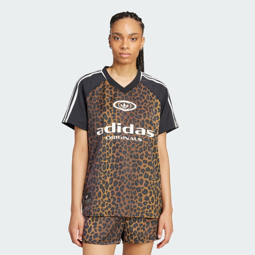 Dres adidas Originals Originals Leopard-Print Satin Jersey Hnedá | KA2671