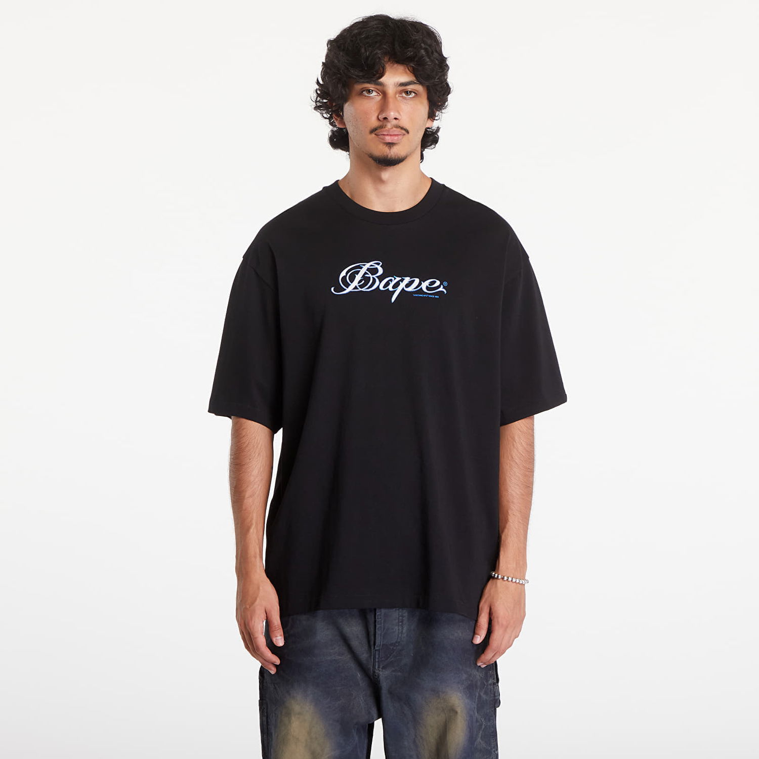 Tričko BAPE A BATHING APE Logo Relaxed Fit Short Sleeve Tee Čierna | 001TEK801316M BLK, 0